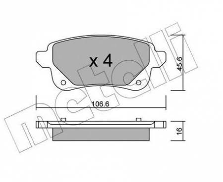 Колодки гальмівні (задні) Renault Megane IV/Scenic IV/Grand Scenic IV/Espace/Talisman 16- 121 22-1112-0 фото товару
