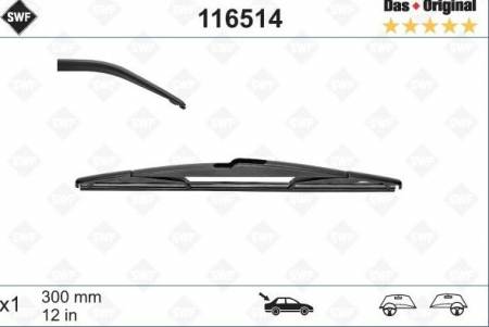 Щітка склоочисника (задня) (300mm) Opel Astra J 09- 5014 116514 фото товару