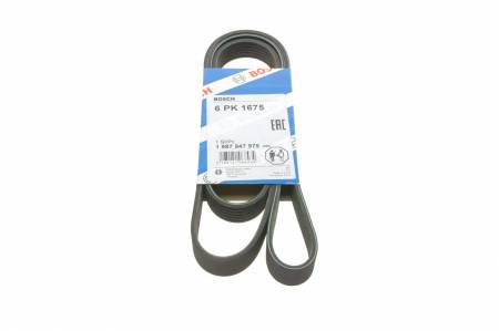 Ремінь генератора Toyota Corolla 1.4/1.6 02-06/Ford Escort 1.6/1.8 92-99/Audi A6/100 91-97 (6PK1675) 30 1987947979 фото товару