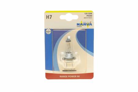 Автолампа H7 12V 55W PX26d Range Power 90 (блістер/1шт) 485 480474000 фото товару
