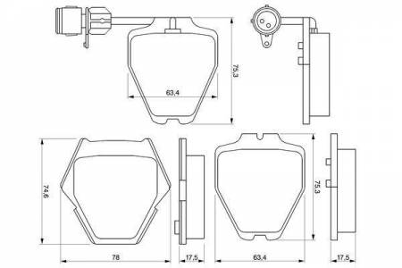 Колодки гальмівні (передні) Audi 100/A6/A8 91-02 (з датчиком) 30 0986424689 фото товару