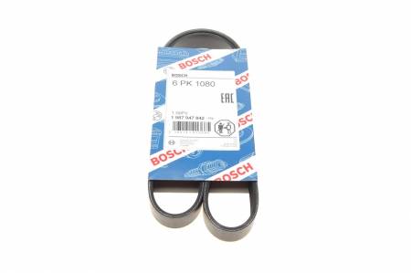 Ремінь генератора VW Crafter 2.0TDI 11-16/Golf 1.4/1.6 97-05/Audi A1/A2/A4 1.4-2.0 01-18 (6PK1080) 30 1987947842 фото товару