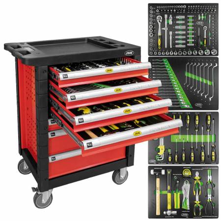 Візок з інструментами  (470x700x970mm) (червоний) на 7 ящиків 5022 53686 фото товару