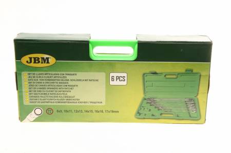 Набір ключів накидних з тріскачкою 8x9-17x19 мм 6 од. 5022 53018 фото товару