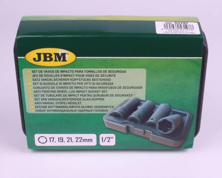 Набір головок ударних (антивандальних) (17/19/21/22mm) 5022 53197 фото товару