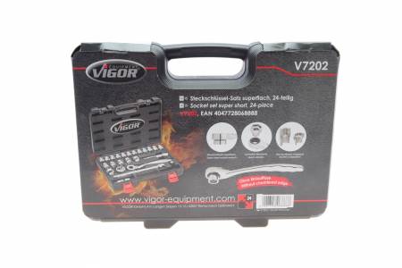 Набір головок торцевих плоских (24 предмета) (5-32mm) 1/2 4026 V7202 фото товару