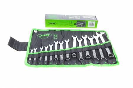 Набір ключів комбінованих (14шт) (6/7/8/9/10/11/12/13/14/15/16/17/18/19mm) (хромовані) 5022 54097 фото товару