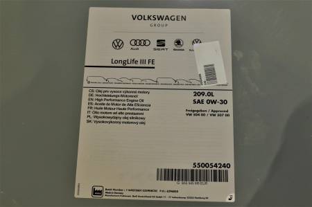 Олива 0W30 LongLife III FE (209L) (VW504.00/507.00) 5044 G S55 545 M9 фото товару