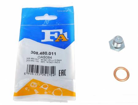 Болт зливу оливи + шайба Citroen Berlingo/Jumper/Jumpy/Peugeot Boxer/Expert/Partner 96- (M14x1.25) 367 308.480.011 фото товару