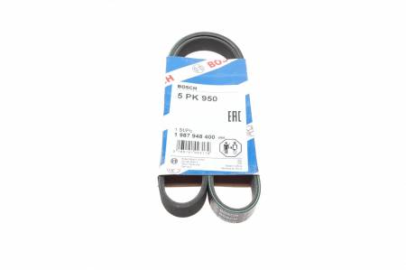 Ремінь генератора Audi A6 5.0 08-10/BMW 3 (E46) 1.6/1.8i 98-02/Suzuki Jimny 1.5 18- (5PK950) 30 1987948400 фото товару