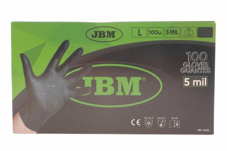 Рукавиці нітрилові (L) 100шт (чорні) 5022 54152 фото товару