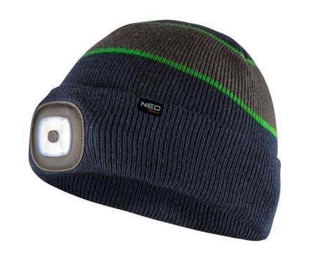 Шапка з LED-ліхтариком темно-синьо-сіро-зелений PREMIUM 5385 81-630 фото товару