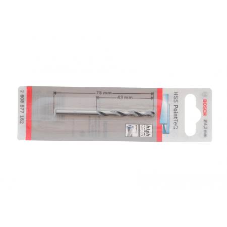 BOSCH Свердло для металу D=4,2mm PointTeQ для дриля 30 2608577162 фото товару